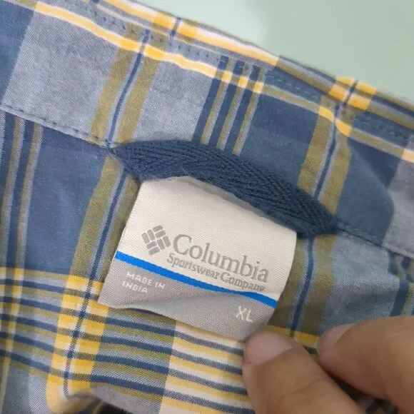 Colombia men's Button front Short Sleeve checked cotton shirt plaid extra large - Picture 5 of 6